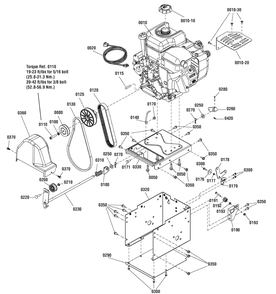 Engine And Frame Group Diagram and Parts List for 1696376-00 2012 Briggs and Stratton Snow Blower